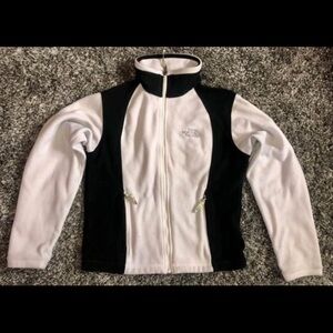 The North Face White and Black Fleece Jacket